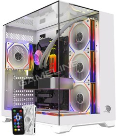 Resim Gameline Carısma 7x Argb Kumandalı Fan Topglass Usb 3.0 Gaming Bilgisayar Kasası Beyaz 