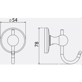 Resim Serel Banyo Bianca Bornoz Askılık Tekli - Banyo Askısı Hijyen 020 Krom 
