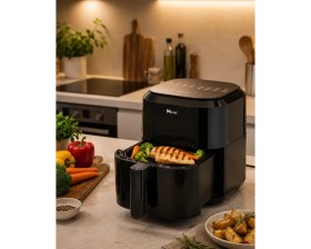 Resim Midas Toptan Home 4 Litre Dijital Air Fryer Yağsız Sıcak Hava Fritözü 1360W Güç 