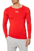 Resim Puma O Yaka Düz Kırmızı Erkek T-Shirt 65592001 LIGA Baselayer Tee LS 