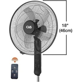 Resim CVS 110W Güçlü 91032 Uzaktan Kumandalı 18 Inç Siyah Ayaklı Vantilatör Yüksek Performans ve Konfor 