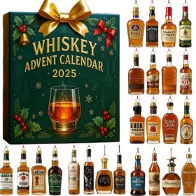Resim İndirim 2025 Advent Takvimi, 24 Günlük Akrilik Ağaç Süsleri, Kancalı Noel Geri Sayım Süsleri Whisky Sai 
