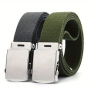 Resim 1 adet Erkek Kemerleri Kanvas Büyük Boy Kadın Bel Kore Modası Rahat Gençlik Dokuma Kemer 