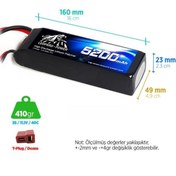 Resim Leopard Power 5200 Mah 11.1v 3s 40c Lityum Polimer Lipo Batarya Pil T Plug 