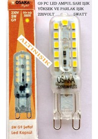 Resim Osaka 5 Watt G9 Pc Led Ampul Yüksek ve Parlak Işık Günışığı Sarı 