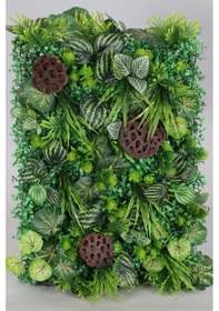 Resim Yapay Çiçek Deposu Yapay Dikey Bitki Hazır Duvar Paneli 55 Cm X 55 Cm Model 6 