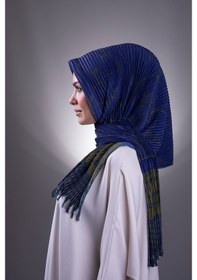 Resim Hürrem Bone Lacivert-Haki Pratik Hazır Geçmeli Tesettür Eşarp Kesik Elyaf Pil (545491662) Çok Renkli 
