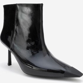 Resim Luvi Shoes Rassel Siyah Rugan Mat Burunlu Kadın İnce Topuklu Bot Siyah 