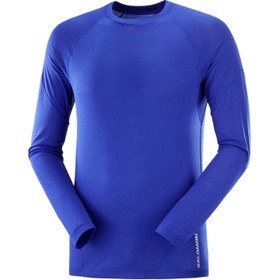 Resim Salomon Cross Run Ls Erkek Mavi Koşu Tişört 