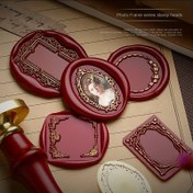 Resim Yeni Fotoğraf Çerçevesi Balmumu Mühür Damgası Vintage Özel Şekilli Damgalar Fotoğrafları Tutabilen Mühür Başlığı DIY Kartlar Zarflar Düğün Davetiyeleri Scrapbooking için 