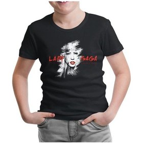 Resim Lady Gaga - Face Siyah Çocuk Tshirt 