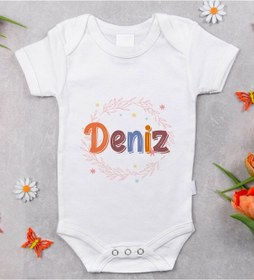 Resim Bitmeyenkartus Bk Kids Isimli Bebek Body Zıbın - Model 27 Beyaz 