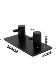 Resim Zift Unique Havlu / Bornoz Askısı Mat Siyah Askılık / 2 Adet Ikili Askılık / Banyo Mutfak Havlu Askısı 