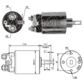 Resim ZM 12v Marş Otomatiği Hıtachı Tipi Sağ Isuzu-komatsu-nıssan 