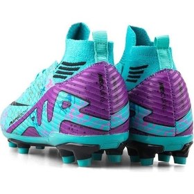 Resim La Liga K565 Genç Çoraplı Çim Saha Kramponu Turkuaz / Mor Siyah - Beyaz 