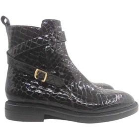 Resim Oneka Shoes Erkek Günlük Çizme Gold dilli tokalı siyah kroko rugan 420525YTÇ2234 