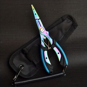 Resim 1 Adet Paslanmaz Çelik Çok Amaçlı Balıkçı Pensesi - Ergonomik Mavi & Mor Saplı Kartal Gagası Tasarımı, Kanca Sökme Aleti ve İplik Kesici, Taşınabilir Taşıma Kılıfıyla Birlikte - Noel, Şükran Günü, Bağımsızlık Günü ve Cadılar Bayramı İçin Mükemmel Hediye, Zarif Bıçak Tasarımı, Pas Dirençli Araç 