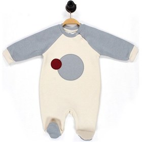 Resim Reglan Kol 3 İplik Patiksiz Bebek Tulum Açık Gri 