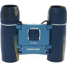 Resim 70x60 Cepte Taşımalı Kauçuk Kaplamalı Mini Dürbün Mavi Beyaz 