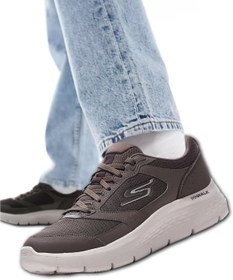 Resim Skechers Go Walk Flex Air-Cooled Goga Mat Taban Bej Erkek Günlük Spor Ayakkabı 