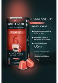 Resim Coffee More 6 Espresso Kapsül Kahve 10 X 5 Paket 50 Adet Nespresso Uyumlu Kapsül Kahve 