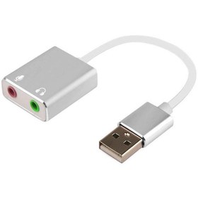 Resim KEEPRO Usb Harici 7.1 Kanal Stereo Ses Kartı 3.5mm Kablolu Gümüş 