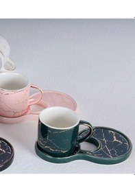 Resim Porselen 12 Parça 6 Kişilik Kahve Fincan Takımı Karışık Renk Tr3394 