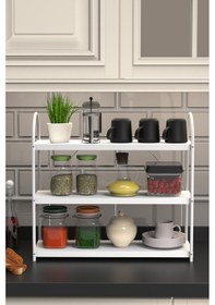 Resim Bello Mutfak Rafı Tezgah Üstü 3'lü Oval 50 Cm Beyaz-beyaz Beyaz-beyaz 