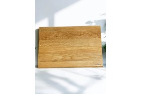 Resim Feyza Design El Yapımı Meşe Ahşap Kesme ve Sunum Tahtası, Büyük Boy 39 cm 