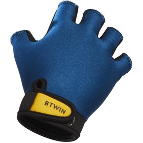 Resim Decathlon Btwin Çocuk Kısa Parmak Bisiklet Eldiveni Mavi 