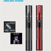 Resim 1 Adet Gülümseyen Köpekbalığı Mini LED El Feneri, USB Şarj Edilebilir Rüzgar Geçirmez Ateşleme Cihazlı, Süper Parlak 3 Modlu Işık, Outdoor Maceralar ve Balıkçılık için Uygun SD-0720 