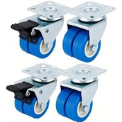 Resim Dashanshop 2'si Frenli + 2'si Frenli 4 Adet 800 Kg Kapasiteli Poliüretan Tekerlek Seti 