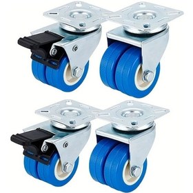 Resim Dashanshop 2'si Frenli + 2'si Frenli 4 Adet 800 Kg Kapasiteli Poliüretan Tekerlek Seti 