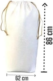 Resim Beyaz Büzgülü Hurç 2'Li Set Xlarge 86X62 Cm - Taşınma Çantası -Yorgan Yastık Çamaşır Saklama Torbası 