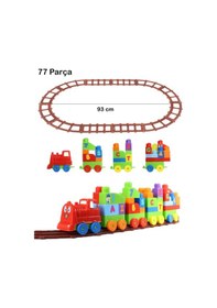 Resim Play Blox Oyuncak Tren Seti 77 Parça Sayılar Ve Alfabe Treni Parlak Renkler Mega Blok Seti 2397 
