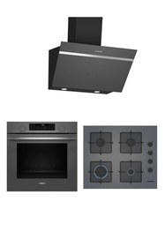 Resim Siemens Yeni HU736AEN0T EO6C8PP300(60 CM) OCAK LC66KPJ70T GRİ ANKASTRE SET 