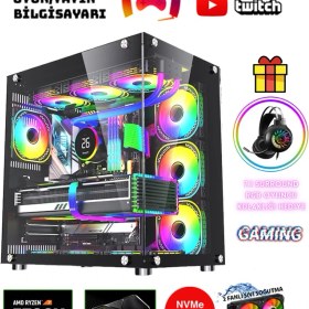 Resim Zeiron Webstar X15 Ryzen 7 5700X 32GB Ram 1tb M.2 Nvme SSD 16GB RTX5060TI Sıvı Soğutmalı Oyuncu Bilgisayarı 