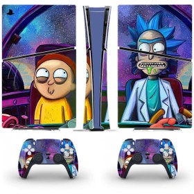 Resim EVCİ STİCKER MARKET Rick And Morty Playstation 5 Slim Dijital Versiyon Sticker Kaplama Seti 