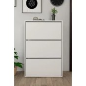 Resim Moonlife Kayar Raflı 3 Kapaklı Ayakkabı Dolabı 