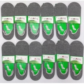 Resim Dündar Plus 5541 Erkek Bambu Silikonlu Babet Çorap 6 Adet Grı 