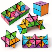 Resim Sonlu Küp - 3D Altıgen Puzzle Oyuncak, Beyin Gelişimi ve Rahatlama için Uzay Geometrisi Flipper, Karışık Renkler 