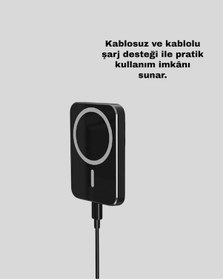 Resim Magsafe Araç Telefon Tutucu 15w Hızlı Şarj Type-c Girişli Çoklu 