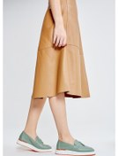 Resim Valmenti Olympe Kadın Yeşil Hakiki Deri Loafer Ayakkabı 902 1050 Bn Ayk Y23 Haki 