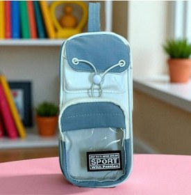 Resim Kalem Kutusu Sportif Cepli Geniş Kapasiteli Kore Tarzı Kalemlik - Antrasit Mavi 