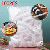 Resim 100 adet Kalınlaştırılmış Tek Kullanımlık Plastik Sarma Kapakları - Şeffaf, Geri Çekilebilir Tazelik Koruyucuları Artıklar, Meyve & Sebzeler için - Mutfak Buzdolabı & Tezgah Depolama için Mükemmel 
