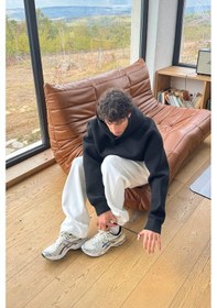 Resim Basic Ayarlanabilir Paça Eşofman Altı Beyaz Beyaz 