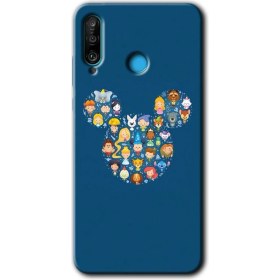 Resim Bera Aksesuar Huawei P30 Lite Kılıf Hd Desen Baskılı Arka Kapak + Temperli Cam - Mickey 