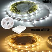 Resim 1 Rulo LED Şerit Işığı Batarya Kutusu ile, Sıcak Beyaz/Beyaz Işık LED Şerit Işıkları, Yatak Altı, Dolap Altı, Mutfak, Yatak Odası, Noel, Parti için Uygun (Piller Dahil Değil) 