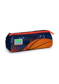 Resim Coral High Kids Turuncu Lacivert Basketbol Desenli Üç Bölmeli Kalem Çantası 22066 