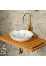 Resim Lena E-7032 Tezgah Üstü Lavabo Altın 